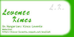 levente kincs business card